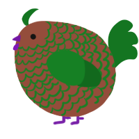 A russet and leaf chicken with a lace pattern