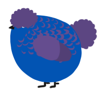 A ultramarine and overcast chicken with a half-lace pattern