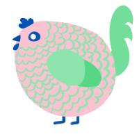 A rose and spring chicken with a lace pattern