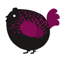 A sable and wine chicken with a half-lace pattern