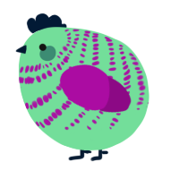 A spring and plum chicken with a bar pattern