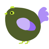 A olive and lilac chicken