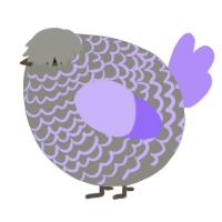 A ash and lilac chicken with a lace pattern