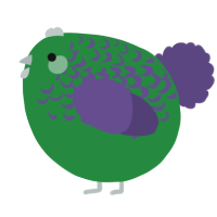 A viridian and overcast chicken with a half-lace pattern