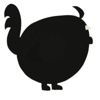 A black chicken with a half-lace pattern