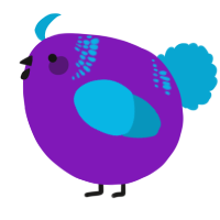A violet and cerulean chicken with a neck-band pattern