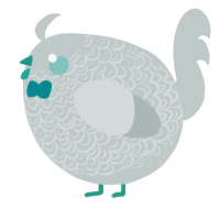 A silver chicken with a double-lace pattern