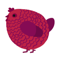 A crimson and wine chicken with a lace pattern