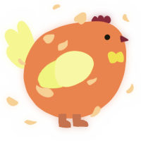 A vermilion and apple chicken