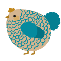 A beige and sea chicken with a lace pattern