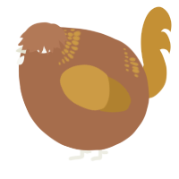 A brown and gold chicken with a neck-band pattern