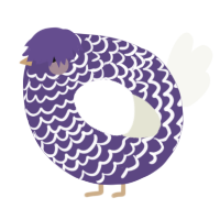 A overcast and white chicken with a lace pattern