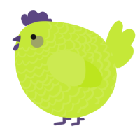 A lime chicken with a lace pattern