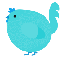 A aqua chicken with a double-lace pattern