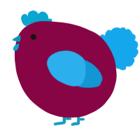 A maroon and sky chicken