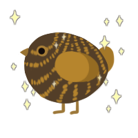 A bark and ochre chicken with a bar pattern