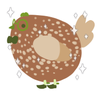 A brown and beige chicken with a speckle pattern