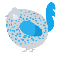 A mist and sky chicken with a speckle pattern