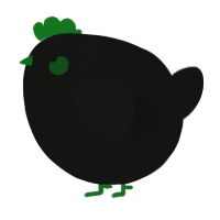 A black chicken with a neck-band pattern