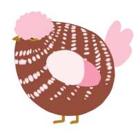 A russet and rose chicken with a bar pattern