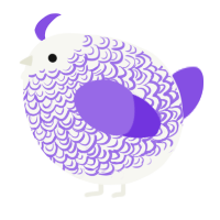 A white and blurple chicken with a double-lace pattern