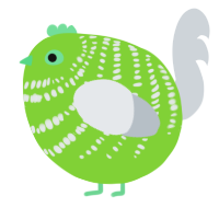A grass and mist chicken with a bar pattern