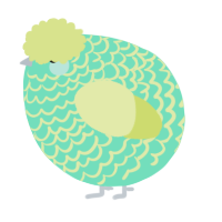 A mint and lemon chicken with a lace pattern