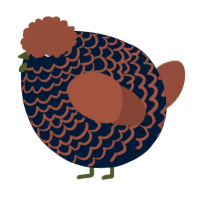 A tumblr and russet chicken with a lace pattern