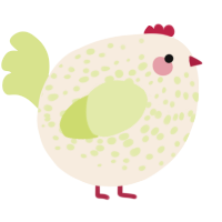 A cream and lemon chicken with a speckle pattern