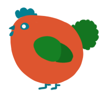 A vermilion and leaf chicken