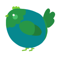 A teal and viridian chicken with a head pattern