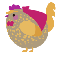 A ash and orange chicken with a speckle pattern
