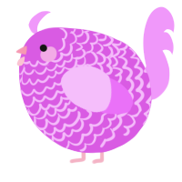 A orchid and lavender chicken with a lace pattern