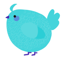 A aqua chicken with a double-lace pattern