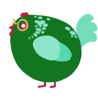A leaf and mint chicken with a neck-speckle pattern