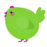 A grass chicken with a speckle pattern