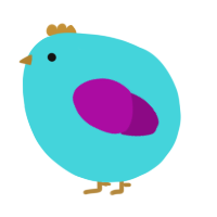 A aqua and plum chicken
