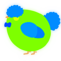 A grass and sapphire chicken