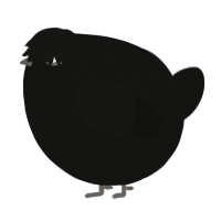 A black chicken with a half-lace pattern