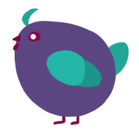 A overcast and turquoise chicken