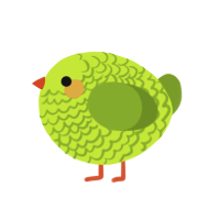 A lime and chartreuse chicken with a lace pattern