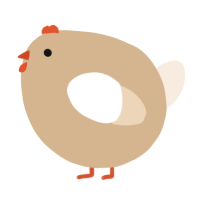 A beige and cream chicken