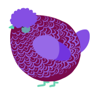 A wine and blurple chicken with a double-lace pattern