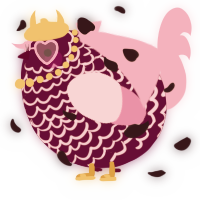 A wine and pink chicken with a lace pattern