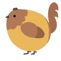 A honey and brown chicken with a head pattern