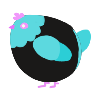 A sable and aqua chicken with a head pattern