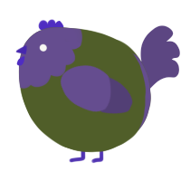 A olive and overcast chicken with a head pattern