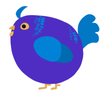 A indigo and sapphire chicken with a neck-band pattern