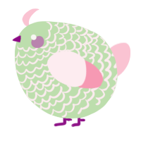 A gluppy and rose chicken with a lace pattern