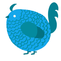 A sky and sea chicken with a lace pattern